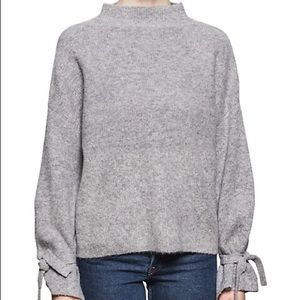 LINE Cozy Grey Sweater with Tie Sleeves